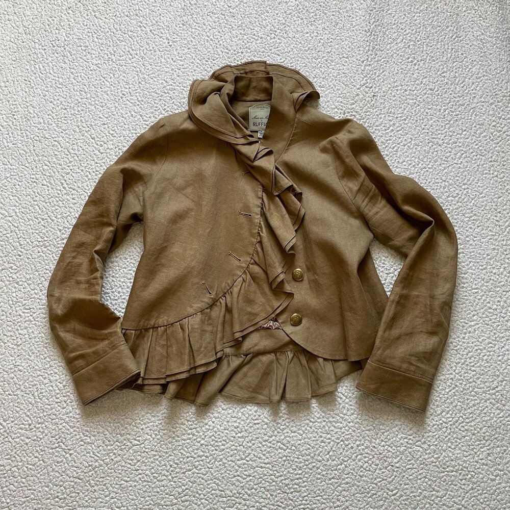 Anthropologie Ruffian Ruffled Asymmetrical Jacket/Blazer